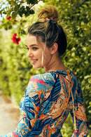 Axesea Long Sleeve One Piece Back Zip Swimsuit