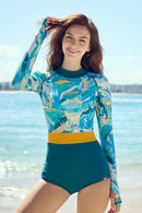 Axesea Women Rash Guard UPF 50+ Long Sleeve Swimsuit