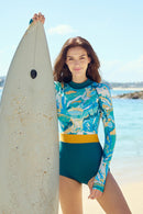 Axesea Women Rash Guard UPF 50+ Long Sleeve Swimsuit