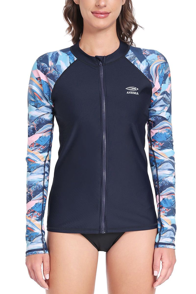 ウェア BLUELEGENDS Axesea Long Sleeve Zip UPF 50 Rash Guard——Feeling Nature – AXESEA