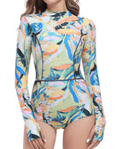 Axesea Women Rash Guard UPF 50+ Long Sleeve Swimsuit