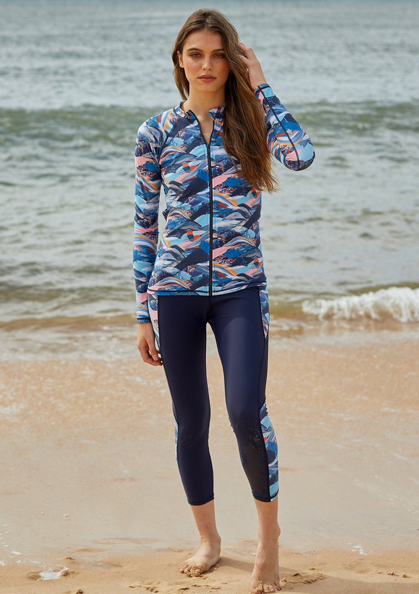 Jazzercise OCEAN STARS LEGGING 水色 Jazzercise OCEAN STARS LEGGING