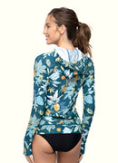 Flora Hoodie Rash Guard UPF 50 Long Sleeve Swimsuit Top——Italy Artist x Axesea