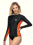 Classic Long Sleeve Zip UPF 50 Rash Guard Top