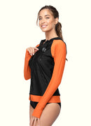 Classic Hoodie Rash Guard UPF 50 Long Sleeve Swimsuit Top