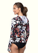 Flora Hoodie Rash Guard UPF 50 Long Sleeve Swimsuit Top——Italy Artist x Axesea