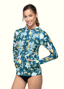 Flora Hoodie Rash Guard UPF 50 Long Sleeve Swimsuit Top——Italy Artist x Axesea