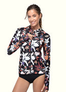 Flora Hoodie Rash Guard UPF 50 Long Sleeve Swimsuit Top——Italy Artist x Axesea