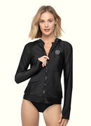 Classic Hoodie Rash Guard UPF 50 Long Sleeve Swimsuit Top