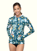 Flora Hoodie Rash Guard UPF 50 Long Sleeve Swimsuit Top——Italy Artist x Axesea