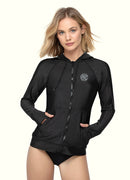 Classic Hoodie Rash Guard UPF 50 Long Sleeve Swimsuit Top