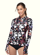 Flora Hoodie Rash Guard UPF 50 Long Sleeve Swimsuit Top——Italy Artist x Axesea