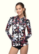 Flora Hoodie Rash Guard UPF 50 Long Sleeve Swimsuit Top——Italy Artist x Axesea