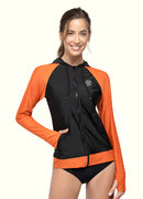 Classic Hoodie Rash Guard UPF 50 Long Sleeve Swimsuit Top