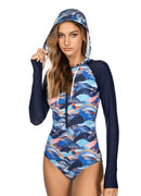 Axesea Feeling Nature Hooded One Piece Swimsuit