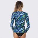 Sur-A Long Sleeve Zip UPF 50 Rash Guard — Tide - AXESEA