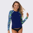 Sur-A Long Sleeve Zip UPF 50 Rash Guard — Tide - AXESEA