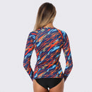 Sur-A Long Sleeve Zip UPF 50 Rash Guard — Tide - AXESEA