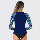 Sur-A Long Sleeve Zip UPF 50 Rash Guard — Tide - AXESEA