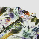 Side Ruching Long Sleeve One Piece Swimsuit — Coconut Palm