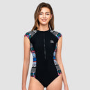 Focus Short Sleeve One Piece Swimsuit — Dazzle