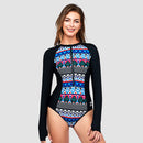 Focus Long Sleeve One Piece Swimsuit — Dazzle