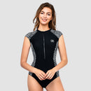 Focus Short Sleeve One Piece Swimsuit — Dazzle