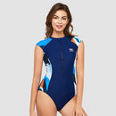 Focus Short Sleeve One Piece Swimsuit — Lost In Pacific