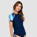 Women Short Sleeve UPF 50 Rash Guard — Lost In Pacific