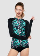 Wild Reverie Long Sleeve Zip UPF 50 Rash Guard