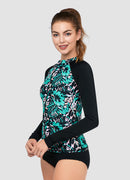 Wild Reverie Long Sleeve Zip UPF 50 Rash Guard