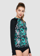 Wild Reverie Long Sleeve Zip UPF 50 Rash Guard