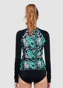 Wild Reverie Long Sleeve Zip UPF 50 Rash Guard