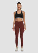 Newborn High Waist Yoga Leggings 25” — Maroon
