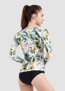 Coconut Palm Long Sleeve Zip UPF 50 Rash Guard