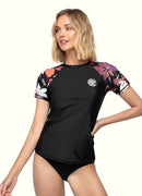 Flora Short Sleeve UPF 50 Rash Guard Top——Italy Artist x Axesea