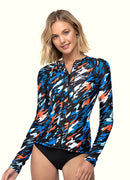 Tide Long Sleeve Zip UPF 50 Rash Guard