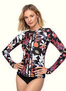 Flora Long Sleeve Zip UPF 50 Rash Guard Top——Italy Artist x Axesea