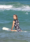 Coral Flower Retro One Piece Sleeveless Swimsuit —Argentina Artist x Axesea