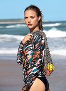 Tide Long Sleeve Zip UPF 50 Rash Guard