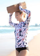 Tide Long Sleeve Zip UPF 50 Rash Guard