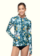 Flora Hoodie Rash Guard UPF 50 Long Sleeve Swimsuit Top——Italy Artist x Axesea