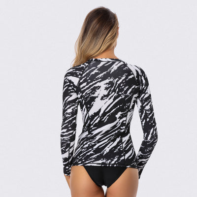 Sur-A Long Sleeve Zip UPF 50 Rash Guard — Tide - AXESEA