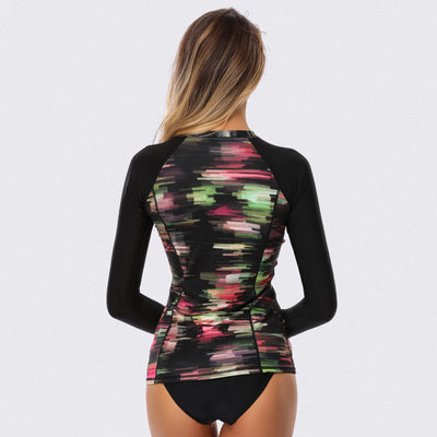 Sur-A Long Sleeve Zip UPF 50 Rash Guard — Tide - AXESEA