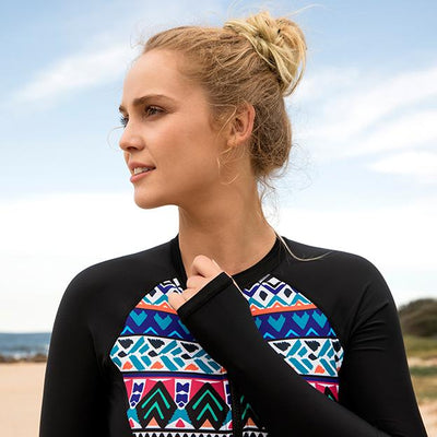 Focus Long Sleeve One Piece Swimsuit — Dazzle