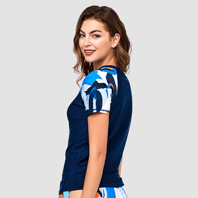 Women Short Sleeve UPF 50 Rash Guard — Lost In Pacific