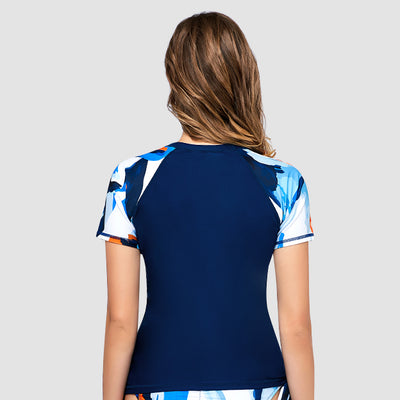 Women Short Sleeve UPF 50 Rash Guard — Lost In Pacific
