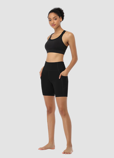 Newborn High Waist Bike Shorts 6” — Black
