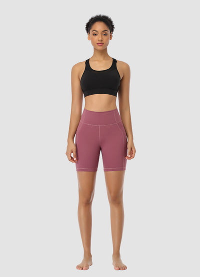 Newborn High Waist Bike Shorts 6” — Rouge
