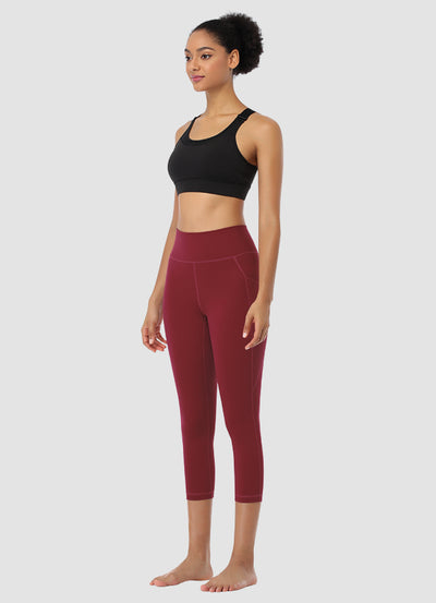 Newborn High Waist Capri Leggings 21” — Dark Red